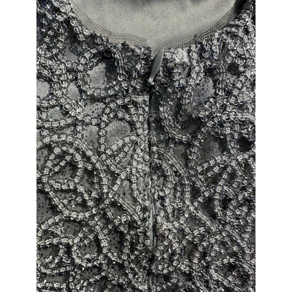 Simply Liliana Womens Silver Gray 8 Dress Sequence Formal Shimmer Sheath Midi - Picture 10 of 14